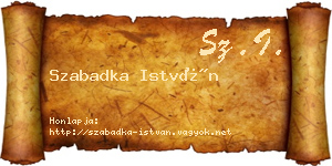 Szabadka István névjegykártya